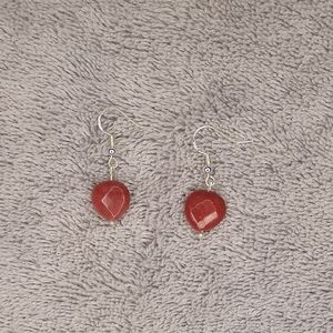 Elegant Red Heart Earrings